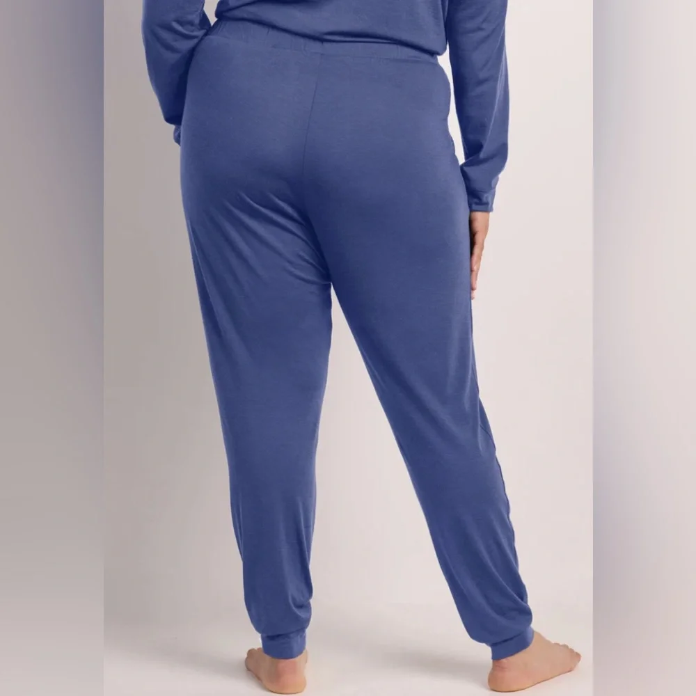 Woolx Pajama Jogger Lounge Pants Cloudy Blue 1X - Picture 2 of 4